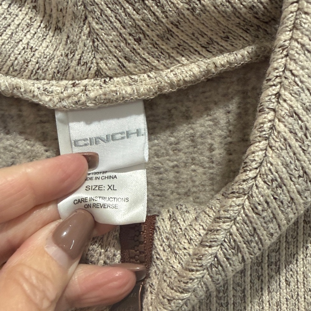 Men's Cream Quarter-Zip Sweater - Picture 4 of 5